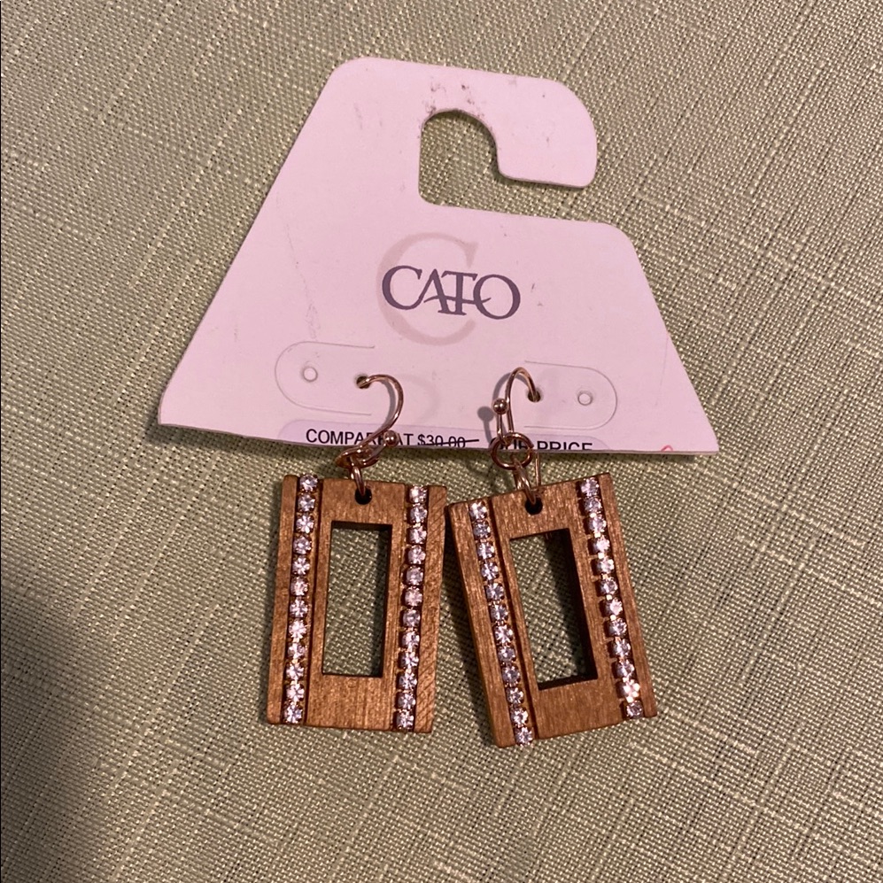 Cato Gold And Silver Rectangular Pierced Earrings 5$